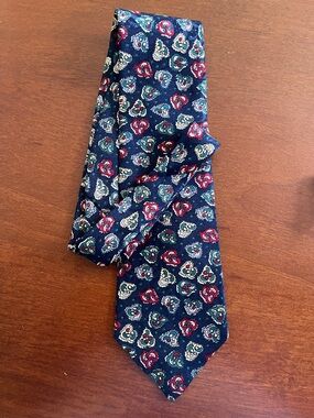Dior Vintage Navy and Colorful Paisley Tie